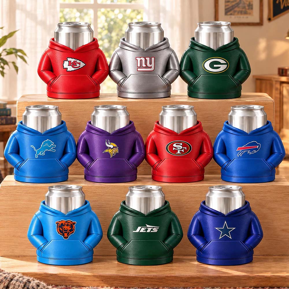 Football Team Can Holder Mini Hoodie Design