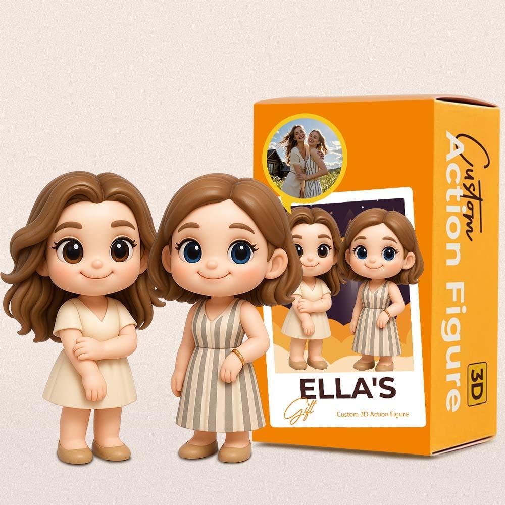 Custom 3D Action Figure From Your Photo Personalized Toy Figure to Sister Custom Action Toy Gifts For Her
