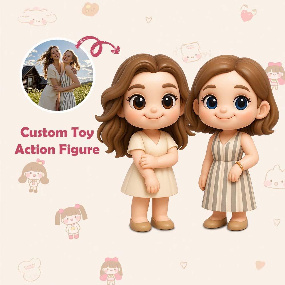 Custom 3D Action Figure From Your Photo Personalized Toy Figure to Sister Custom Action Toy Gifts For Her