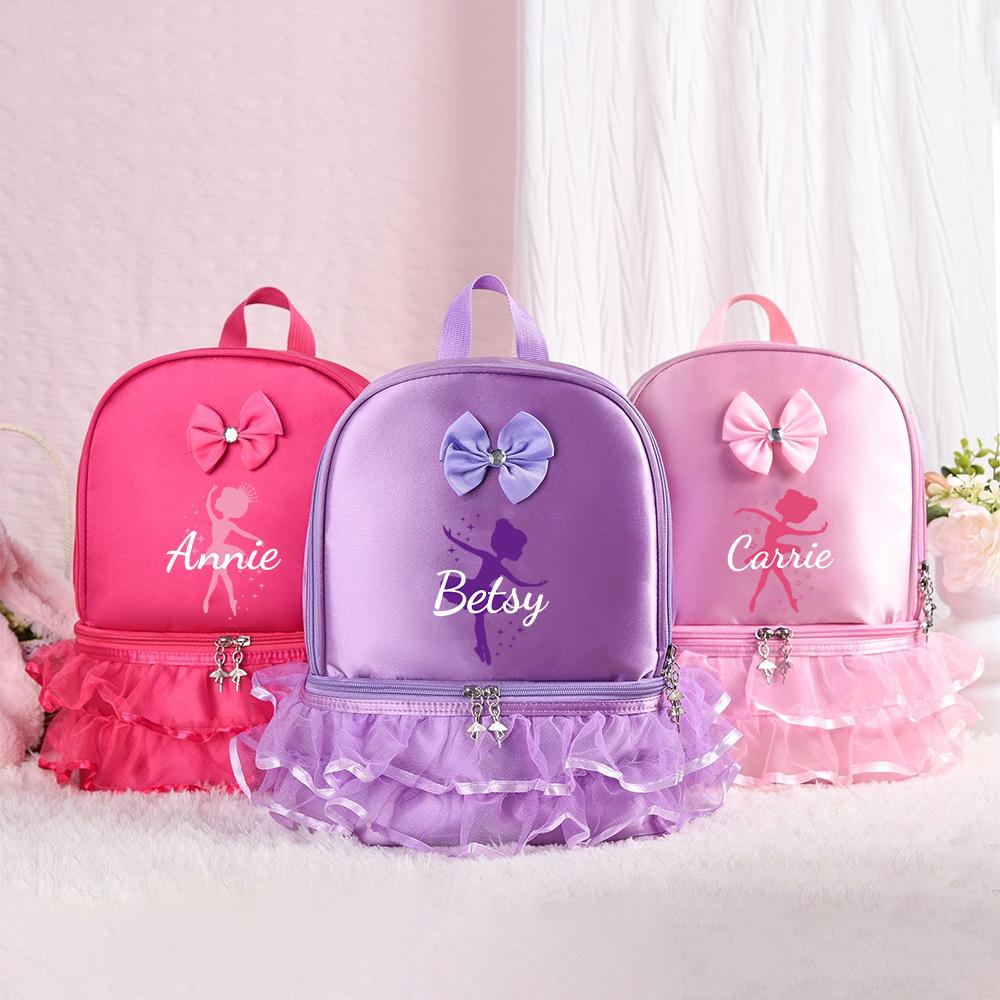 Personalized Name Girls Ballerina Backpack