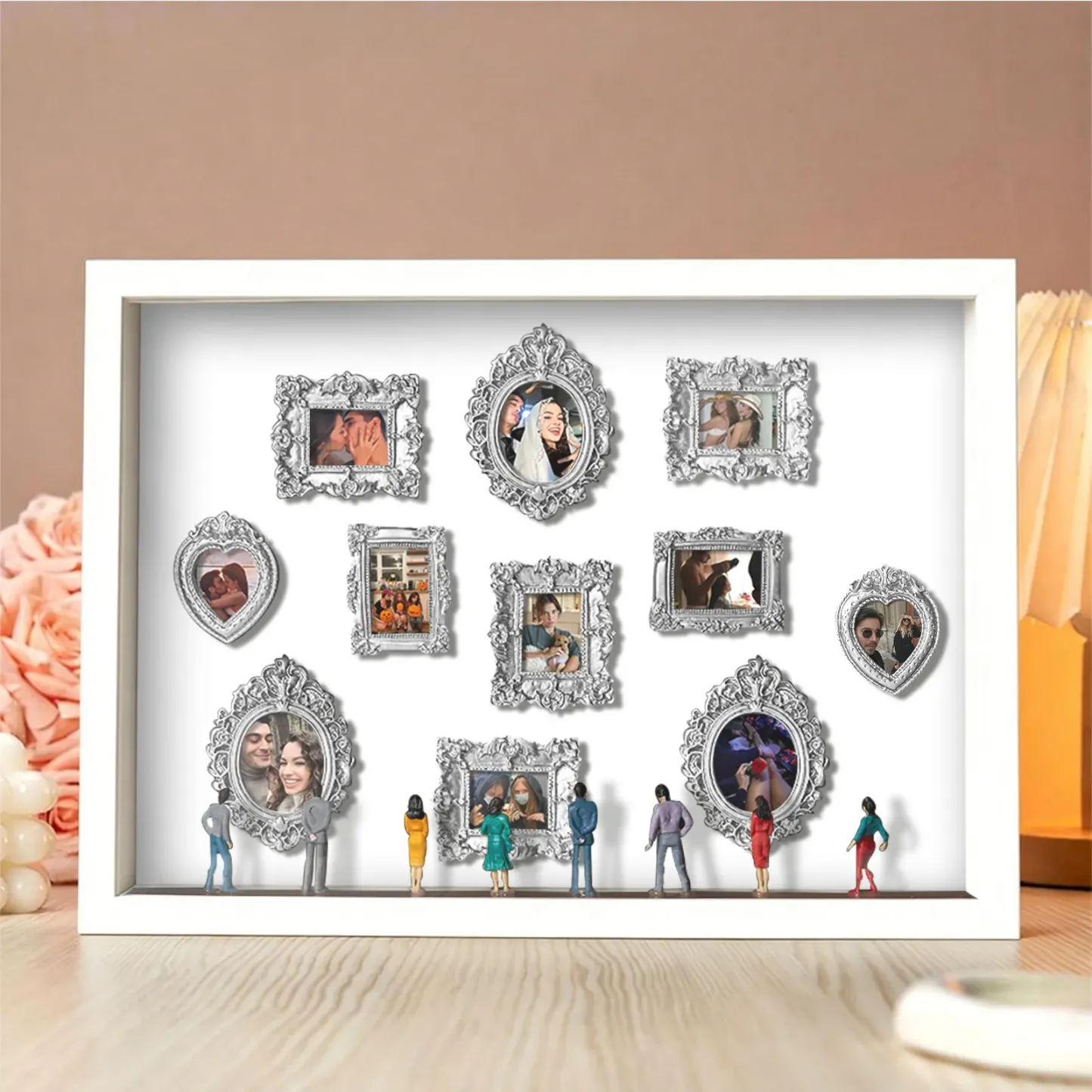 Museum of Us Frame Personalized Couples Gift for Her Cute Miniature Museum Gifts Meaningful Gift Valentine's Day Anniversary Gift Gold Color- Custom Museum of us Frame