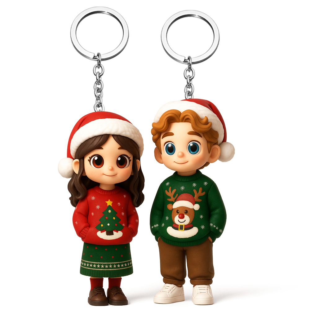 Personalized 3D Keychain Doll from Photo Unique Christmas Gift for Him Her Kids - Bestchristmasgifts