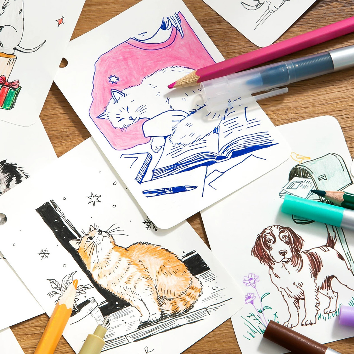 Sketch Coloring Book Series Portable Pocket Graffiti Hand-painted Drawing Book Sketch