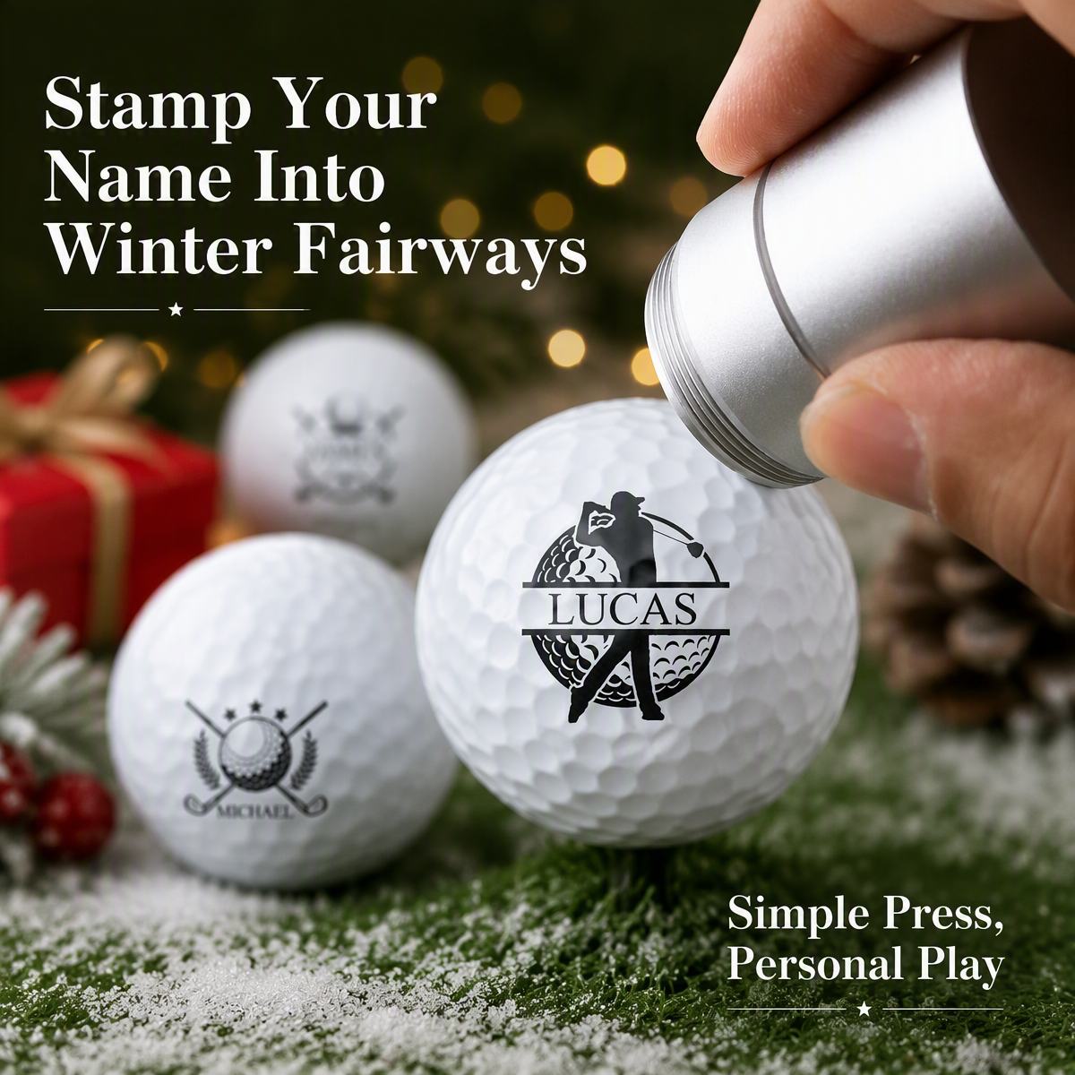 Personalized Plastic Golf Ball Stamp for Golfers – Custom Logo Marker, Unique Gift for Avid Players