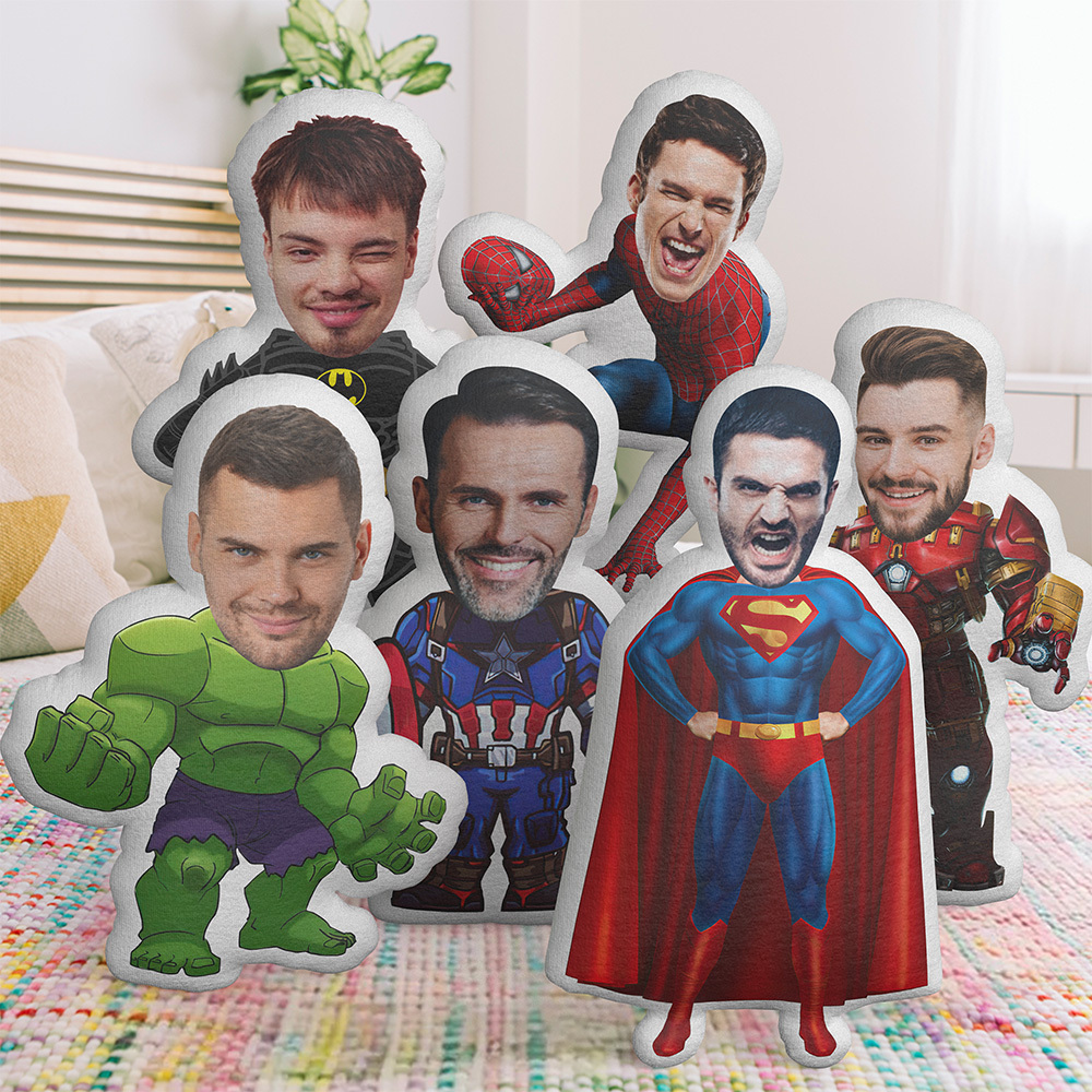 Personalized Gifts Custom Face Pillow Dolls Personalized Photo Pillow Superhero Gifts
