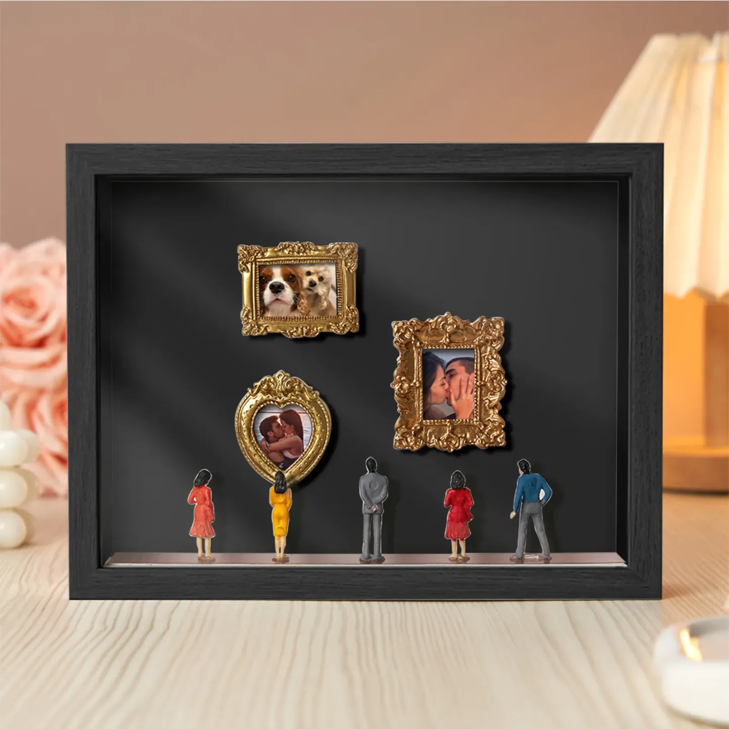 Museum of Us Frame Personalized Couples Gift for Her Cute Miniature Museum Gifts Meaningful Gift Valentine's Day Anniversary Gift Gold Color- Custom Museum of us Frame