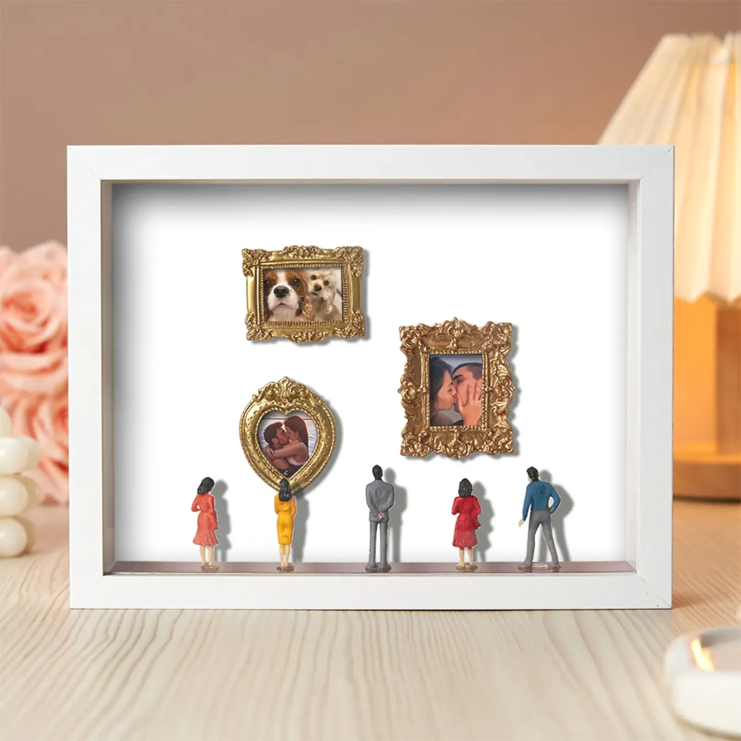 Museum of Us Frame Personalized Couples Gift for Her Cute Miniature Museum Gifts Meaningful Gift Valentine's Day Anniversary Gift Gold Color- Custom Museum of us Frame