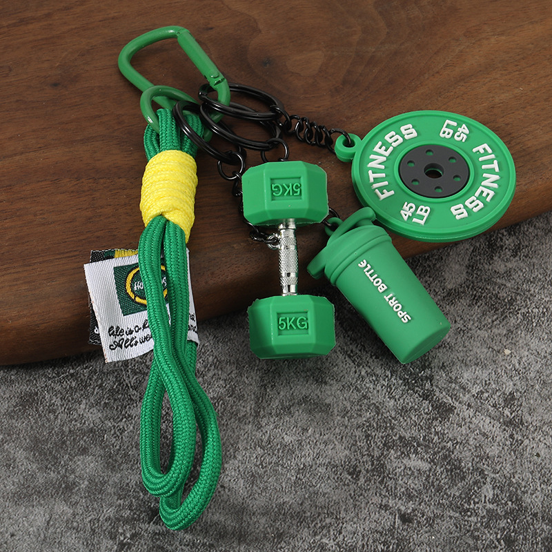 Mini Fitness Barbell Keychain – Creative Sports Gym Gift for Car Bag