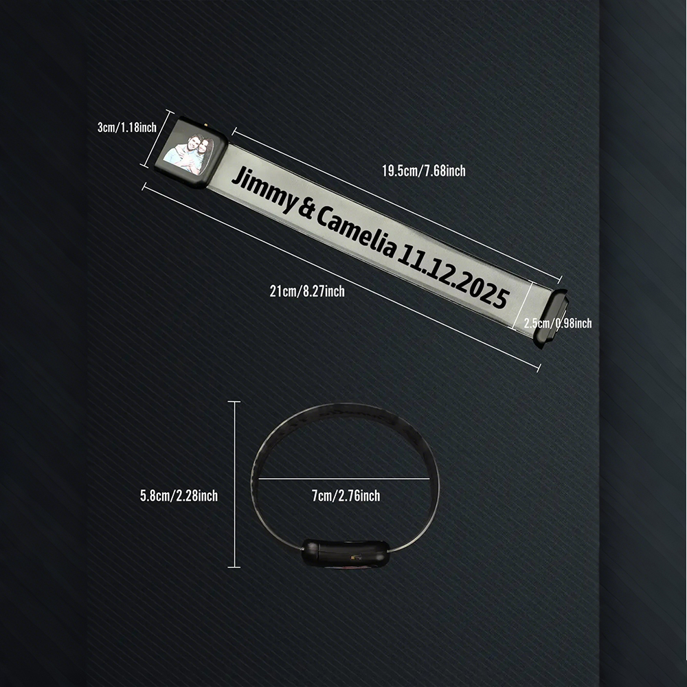 Custom Men's Photo Engraved Bracelet Personalized Luminous Watch Bracelet Anniversary Gifts for Him - soufeelus