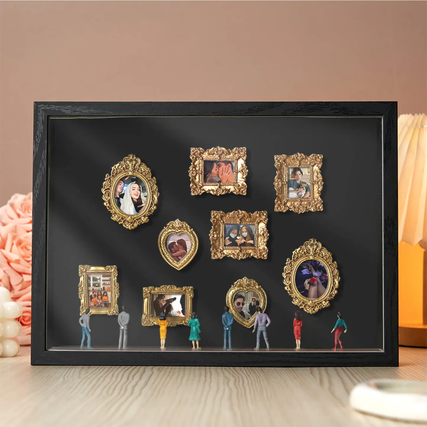 Museum of Us Frame Personalized Couples Gift for Her Cute Miniature Museum Gifts Meaningful Gift Valentine's Day Anniversary Gift Gold Color- Custom Museum of us Frame