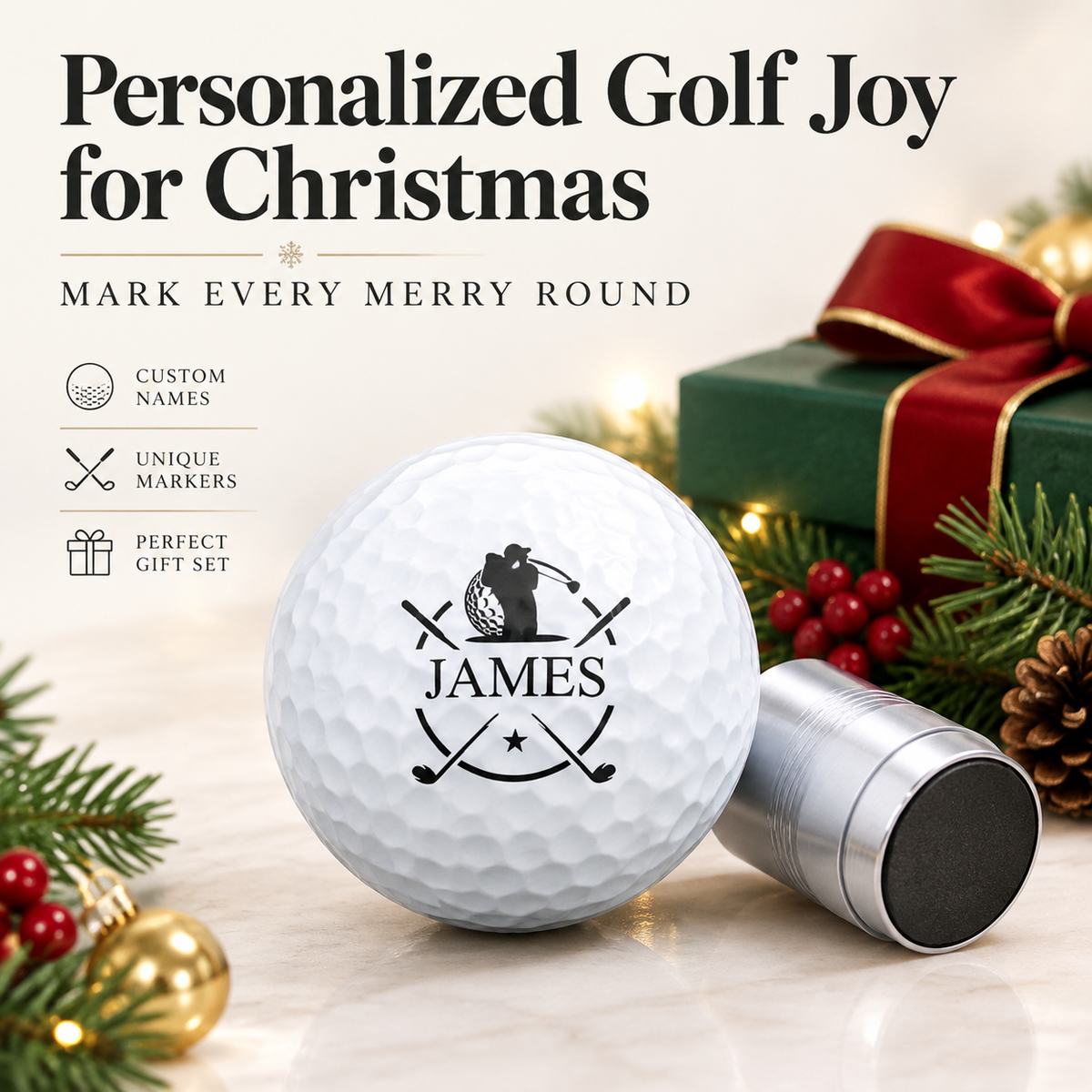 Personalized Plastic Golf Ball Stamp for Golfers – Custom Logo Marker, Unique Gift for Avid Players