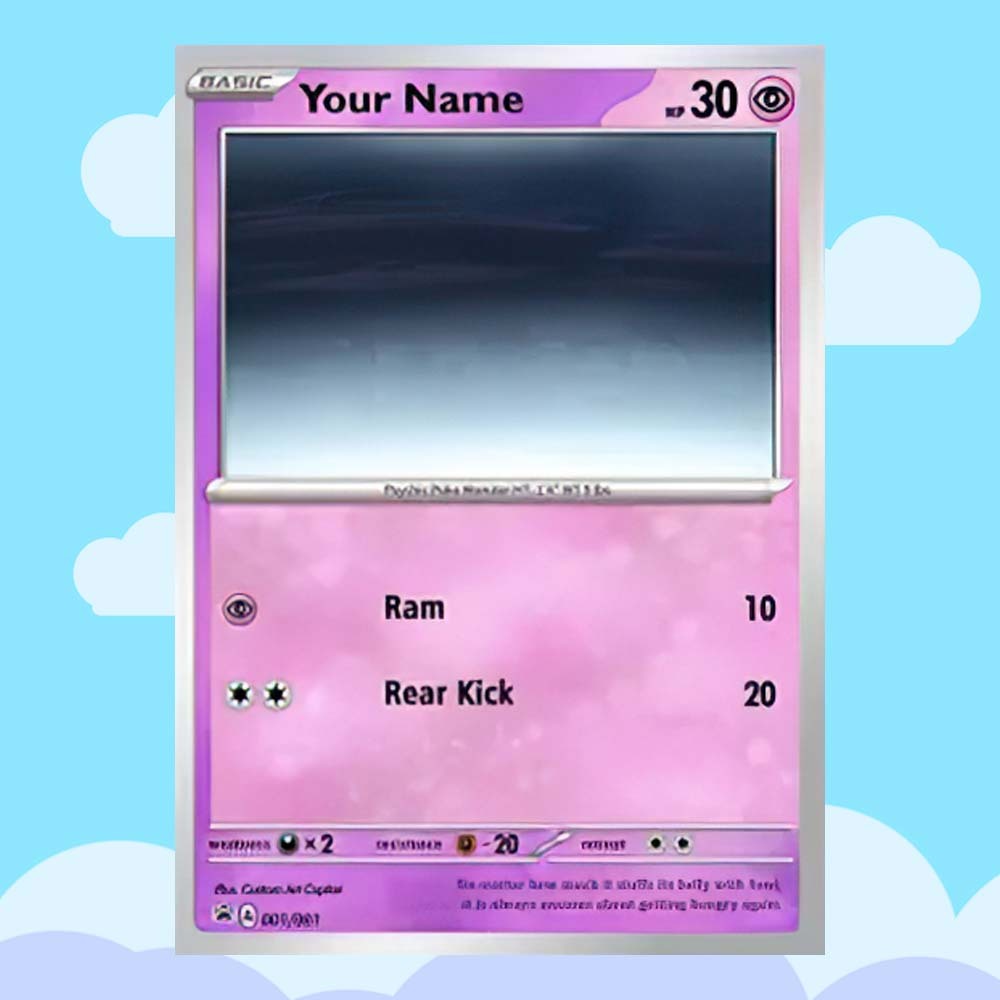 Custom POKE Card Portrait from Photo - Personalized Anime Poster - Fathers Day Gift- Funny Cartoon Card