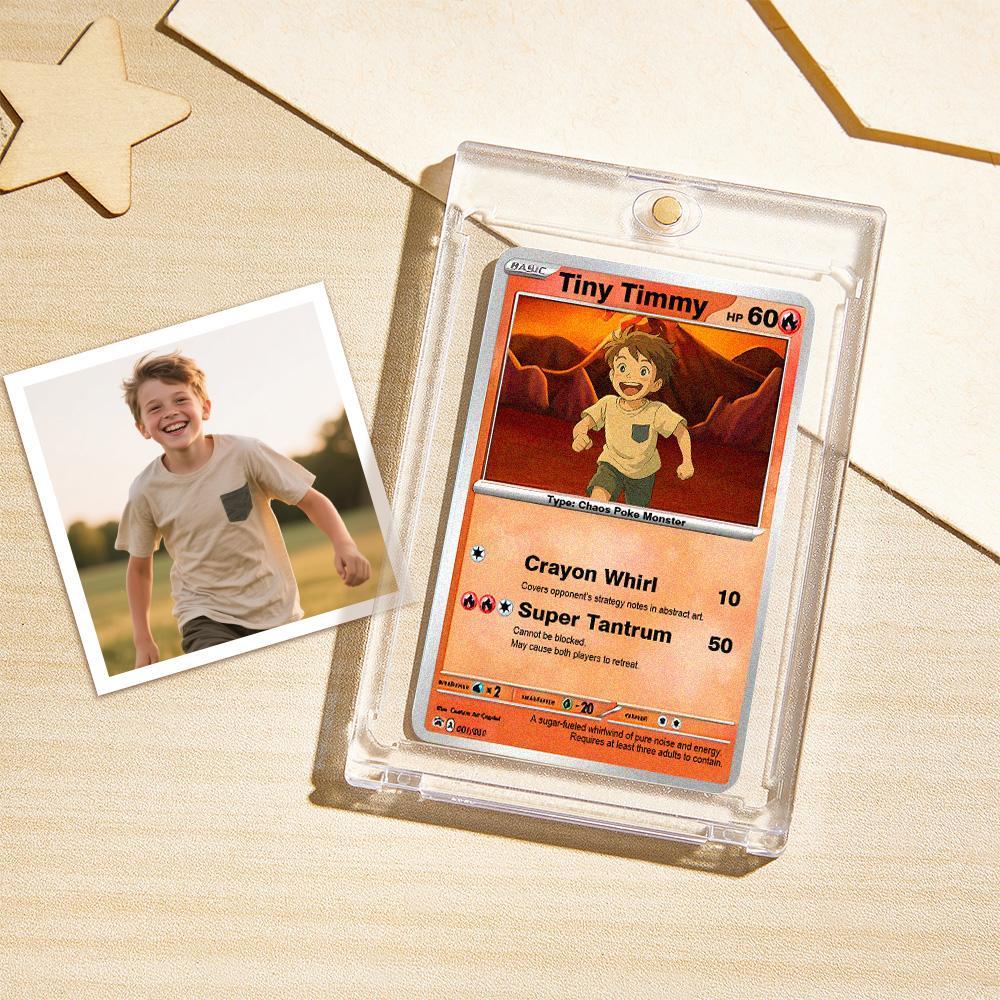 Custom POKE Card Portrait from Photo - Personalized Anime Poster - Fathers Day Gift- Funny Cartoon Card