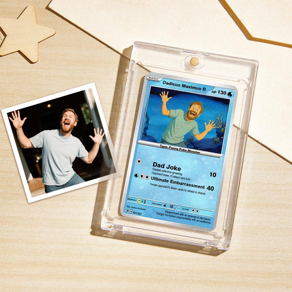 Custom POKE Card Portrait from Photo - Personalized Anime Poster - Fathers Day Gift- Funny Cartoon Card