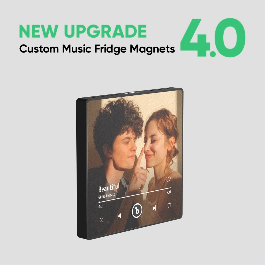 Custom Music Fridge Magnet Personalized Photo Various Cartoon Style Song Fridge Magnet That Can Play Songs Wedding Gifts Anniversary Gifts for Couple - Bestchristmasgifts