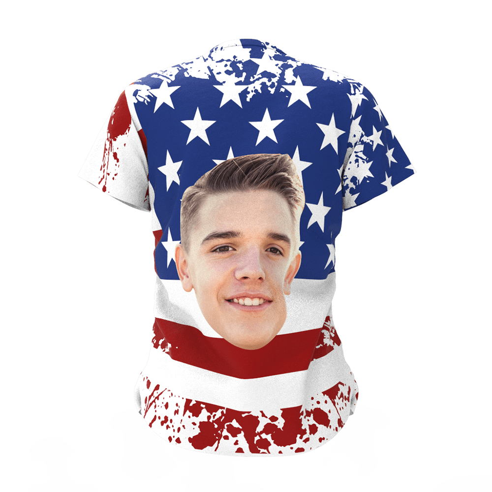 American Flag Shirt With Girlfriend Face Custom Face T-shirt 4th of July Gifts - Bestchristmasgifts