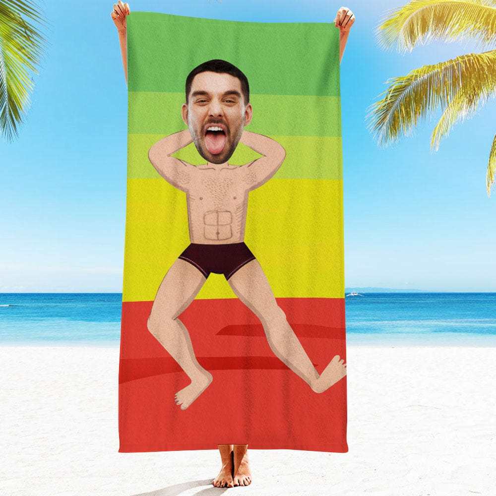 Custom Face Beach Towel Personalized Beach Towel Funny Gift for Kids - Giftlab