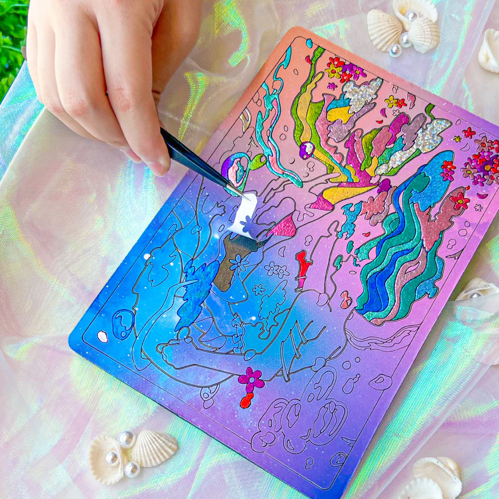 DIY Foil Art Coloring Kit for Adults & Kids Creative Hobby Gift Idea