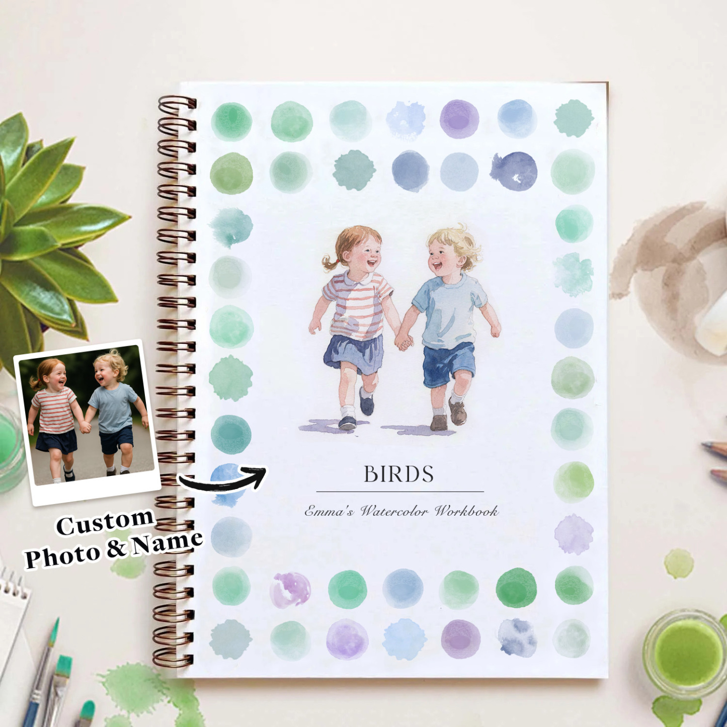 LAST DAY SALE 50% OFF - New Custom Photo Watercolor Workbook Say Goodbye to Anxiety Awaken Your Artistic Talent