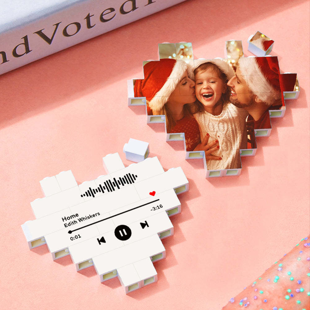Valentine's Day Custom Photo Building Brick Personalized Heart Shape Puzzle