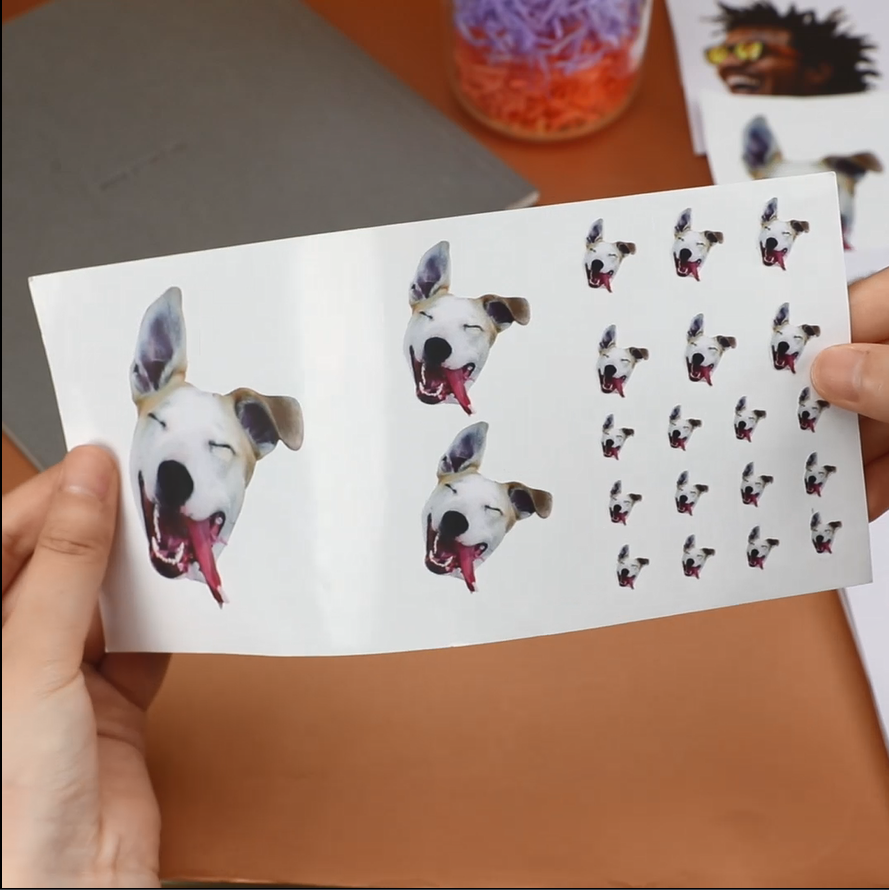 Custom Face Sticker Sheet - Lovely Dog