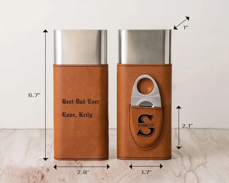 Engraved Cigar Case, Fathers Day Gift, Groomsmen Gifts, Personalized Gift, Custom Cigar Holder, Cigar Travel Case, Leather Cigar Holder