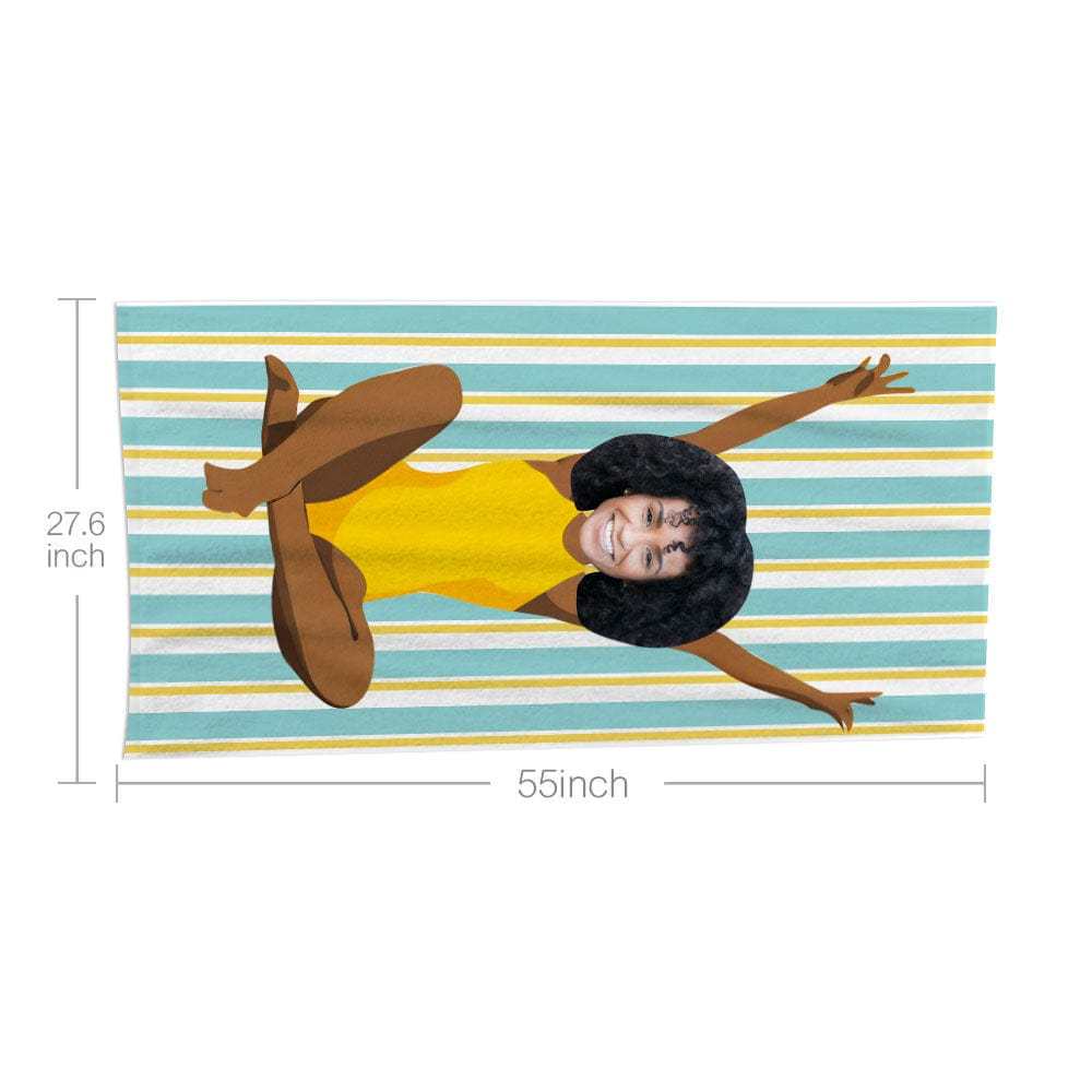 Custom Face Beach Towel Personalized Beach Towel Funny Gift for Summer - Giftlab