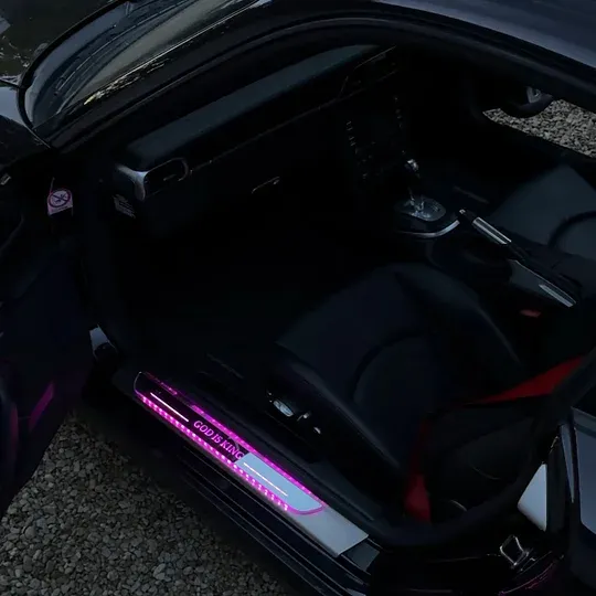 Customizable Led Car Kick Plates Personalized Name Led Door Side Kick Plate