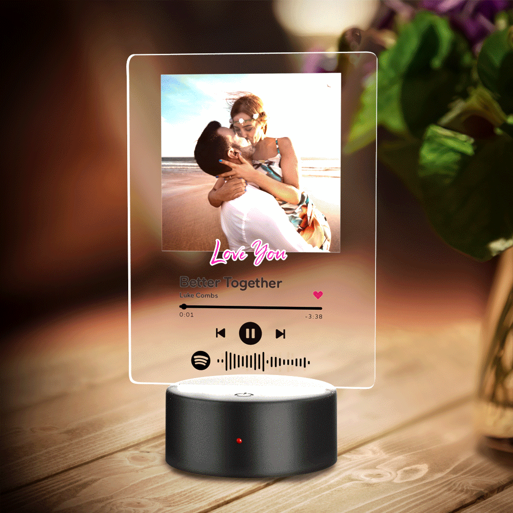 Custom Spotify Code Acrylic Keychain/Plaque/Night Light Engraved Gift For Lover - Bestchristmasgifts