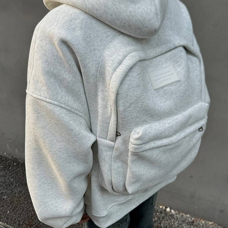 Backpack Hoodie for Men Women Zipper Cardigan Creative Hoodies Lightweight Travel Hooded Sweatshirts with Backpack