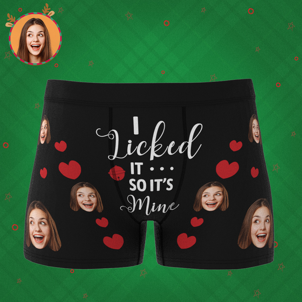 Custom Face Boxer Shorts - I Licked It So It's Mine