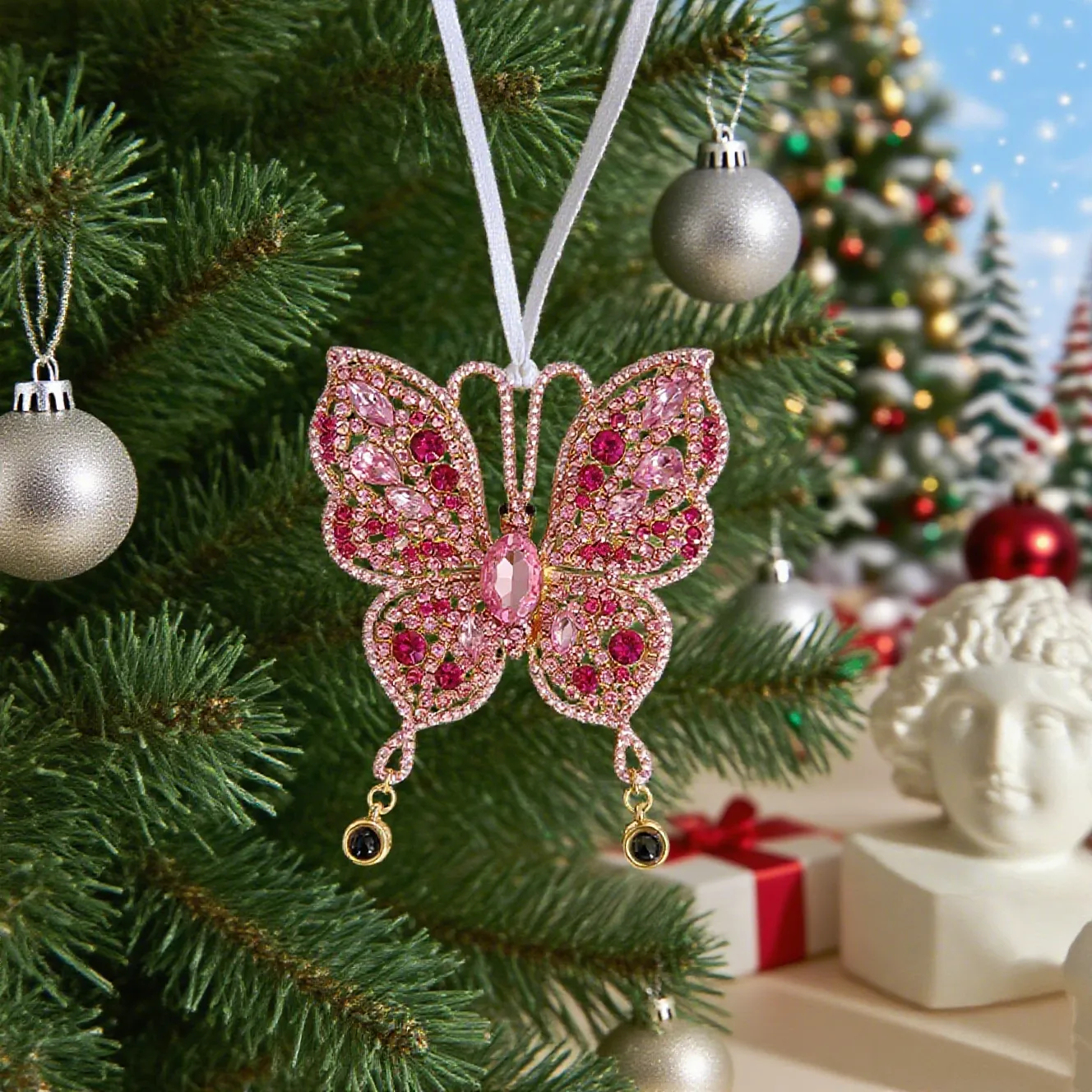 Custom Photo Projection Hanging Ornament Butterfly Projection Hanging Ornament Christmas Decoration