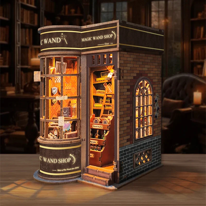 DIY Magic Wand Shop 3D Wooden Puzzle Handcrafted Book Shop Puzzle Unique Gifts for Halloween Christmas