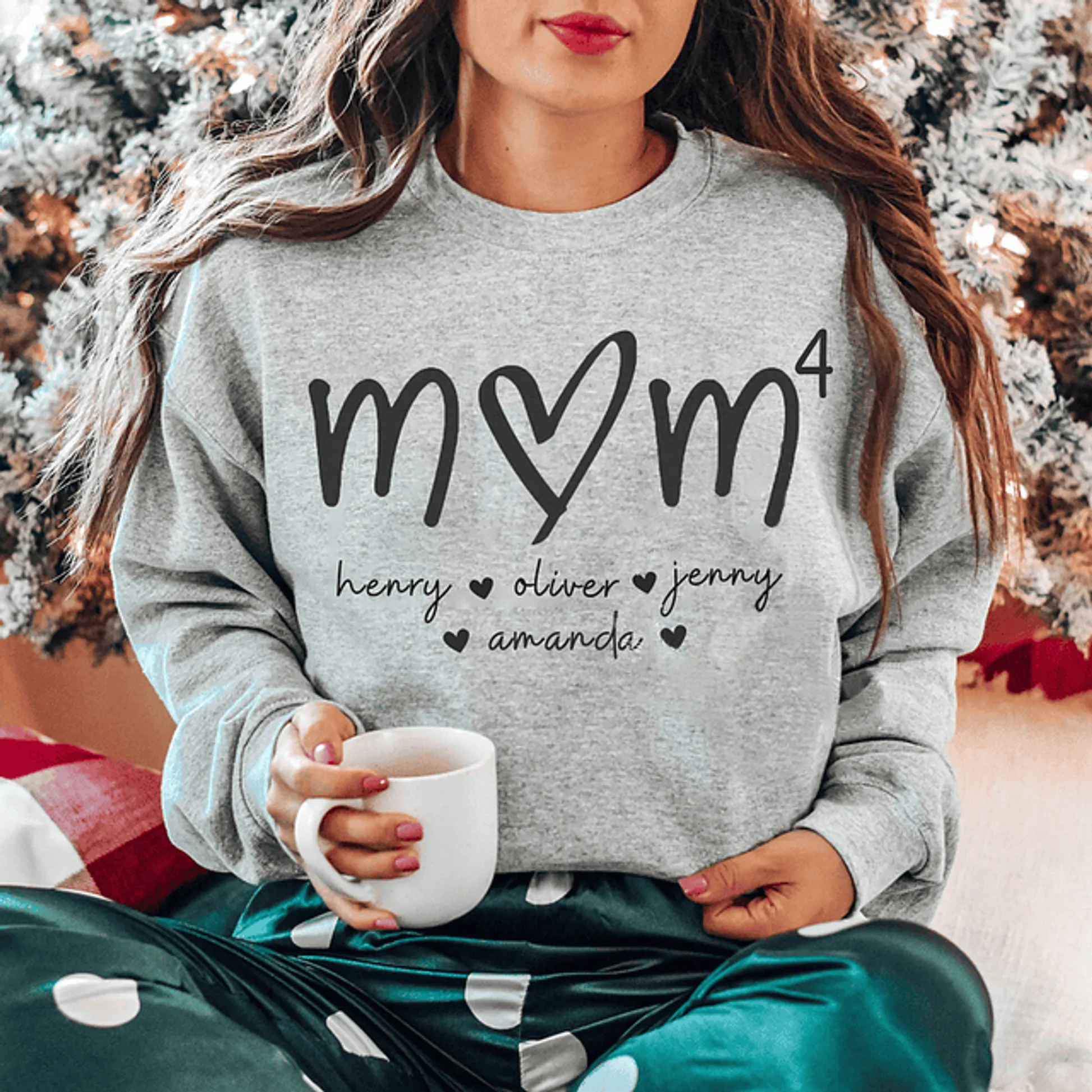 Custom Mama Sweatshirt with Kids Name Personalized Hoodie Sweatshirt Gifts for Mom