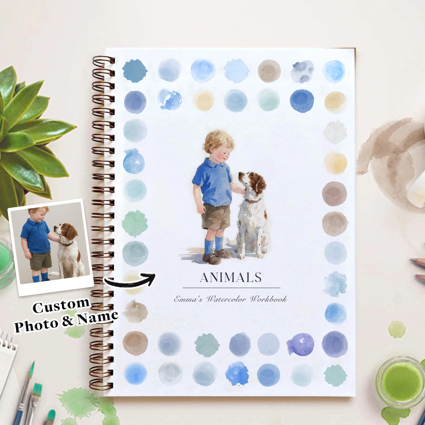 LAST DAY SALE 50% OFF - New Custom Photo Watercolor Workbook Say Goodbye to Anxiety Awaken Your Artistic Talent
