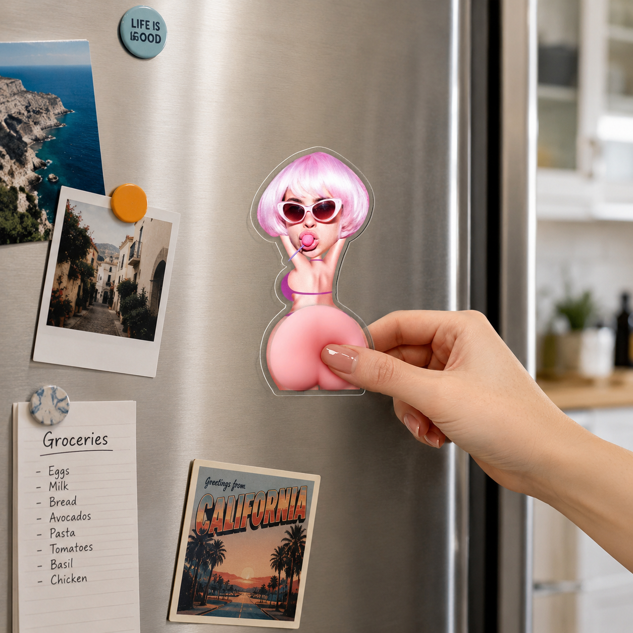 Personalized Naughty Fridge Magnet - Custom Face Funny Gift for Husband Boyfriend Him