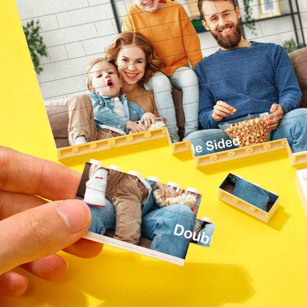 Wedding Gifts Personalized Building Brick Photo Block Square Shape - Giftlab