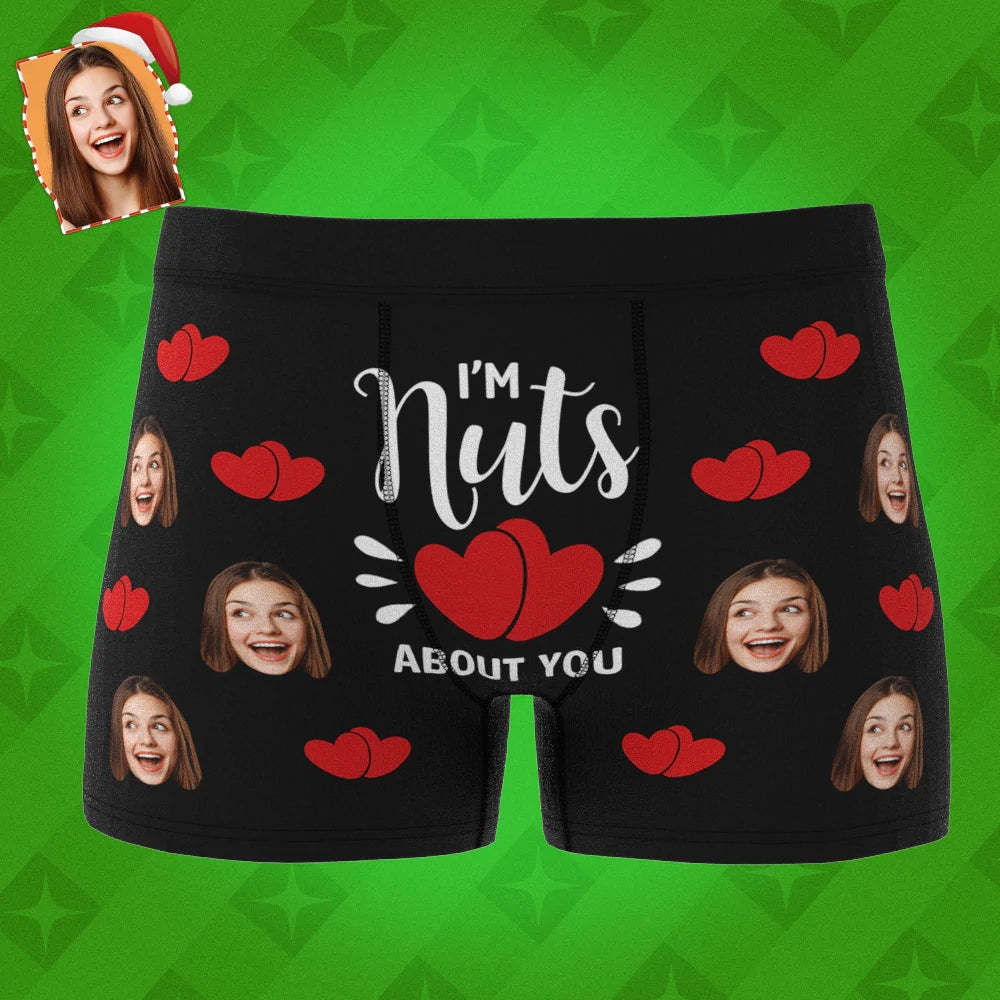 Custom Boxer Shorts - I'm Nuts About You - Bestchristmasgifts