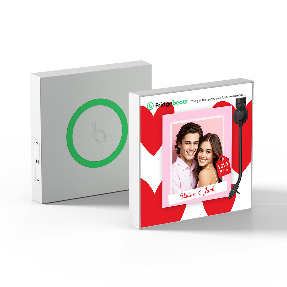 Upgraded Personalized Music Fridge Magnet That Play Songs Record Supports 1-6 Songs Couple's Gifts for Lover