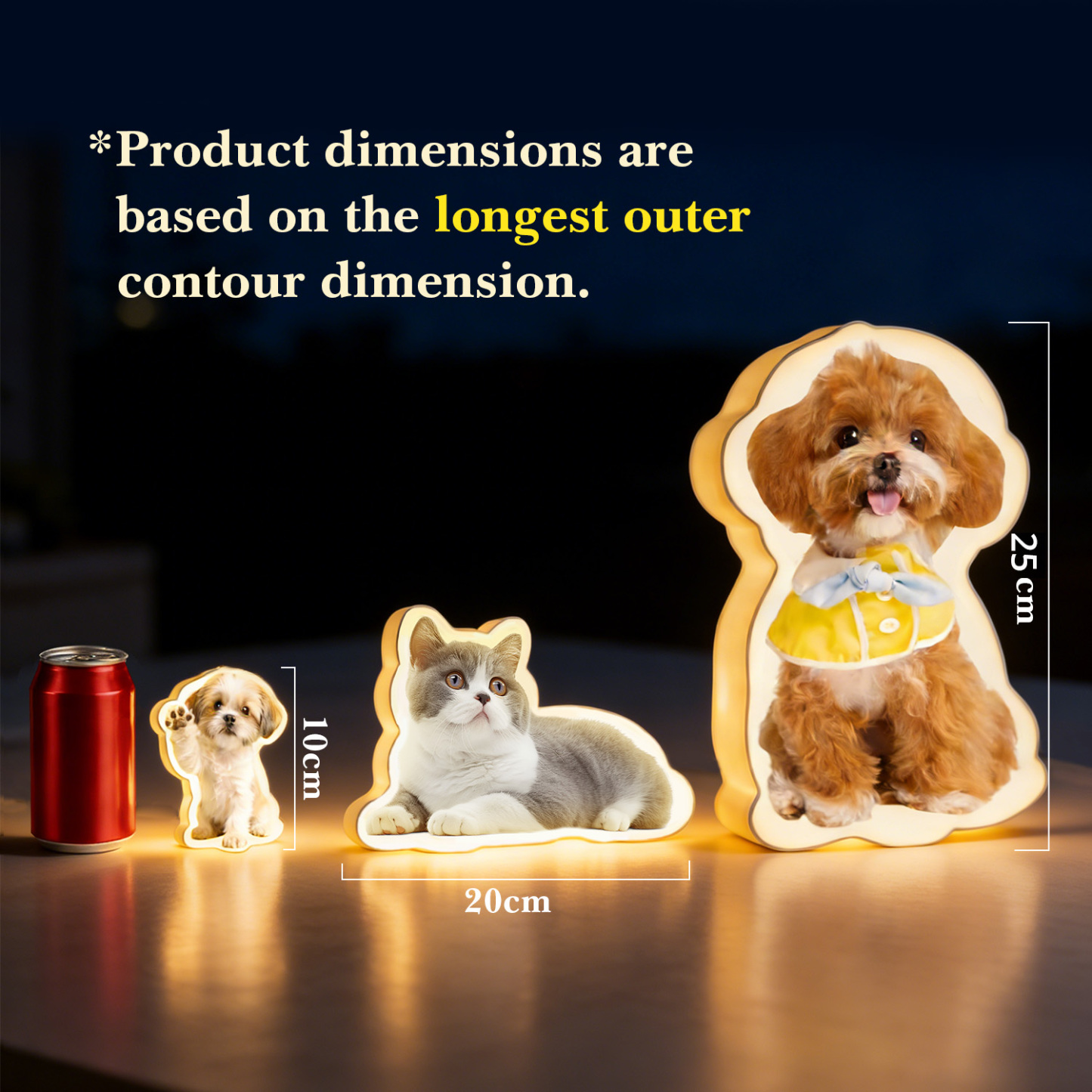 Personalized Cat & Dog Motion Sensor Wall Lamp Custom Pet Photo Night Light for Pet Lover