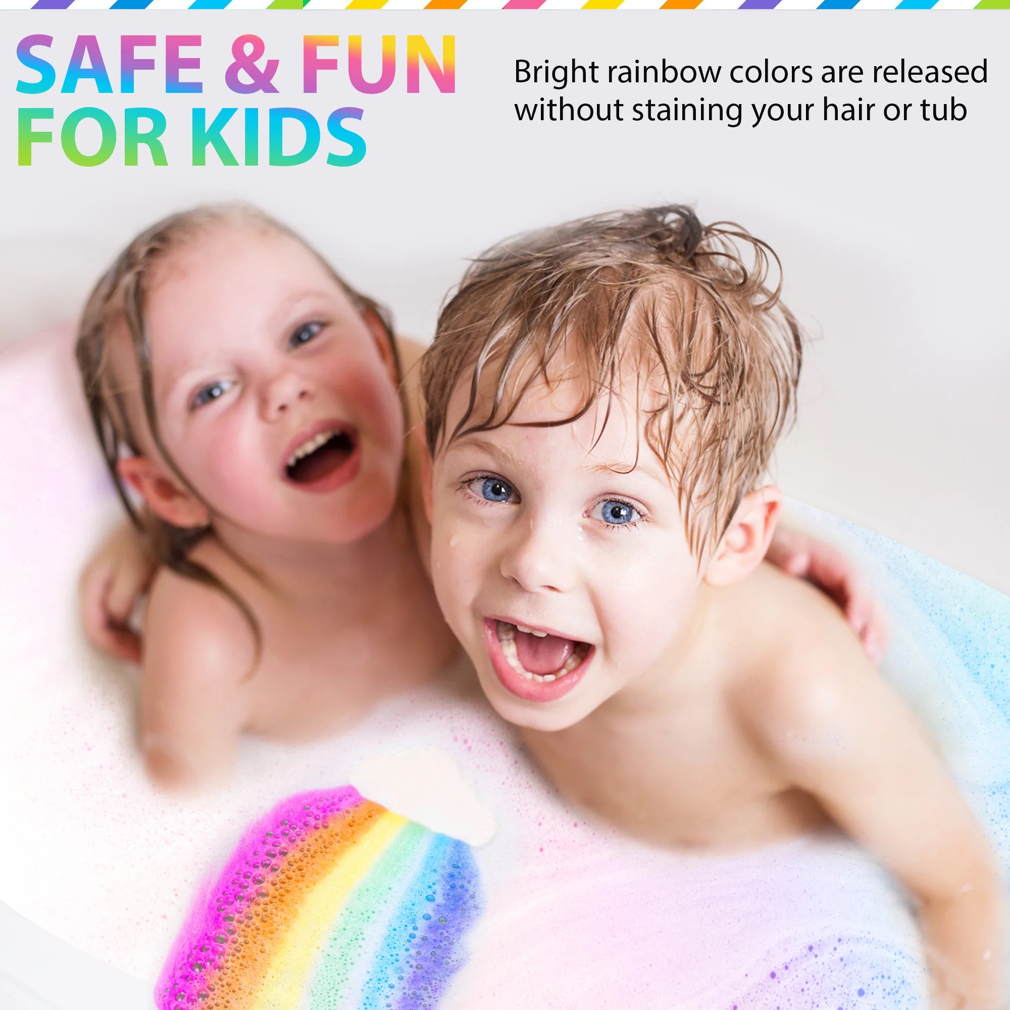 Rainbow Bath Bombs, Handmade Cloud Fizzy Spa Bath Bombs with Skin Moisturizing Ingredients, Bubble Bath Bombs Gift Set for Kids and Women