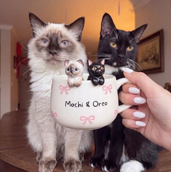 Custom Pet Mug with 3D Dog/Cat Figure Handmade Ceramic Peekaboo Mug Memorial Gift for Pet Lovers Personalized Pet Mug Coffee Cup