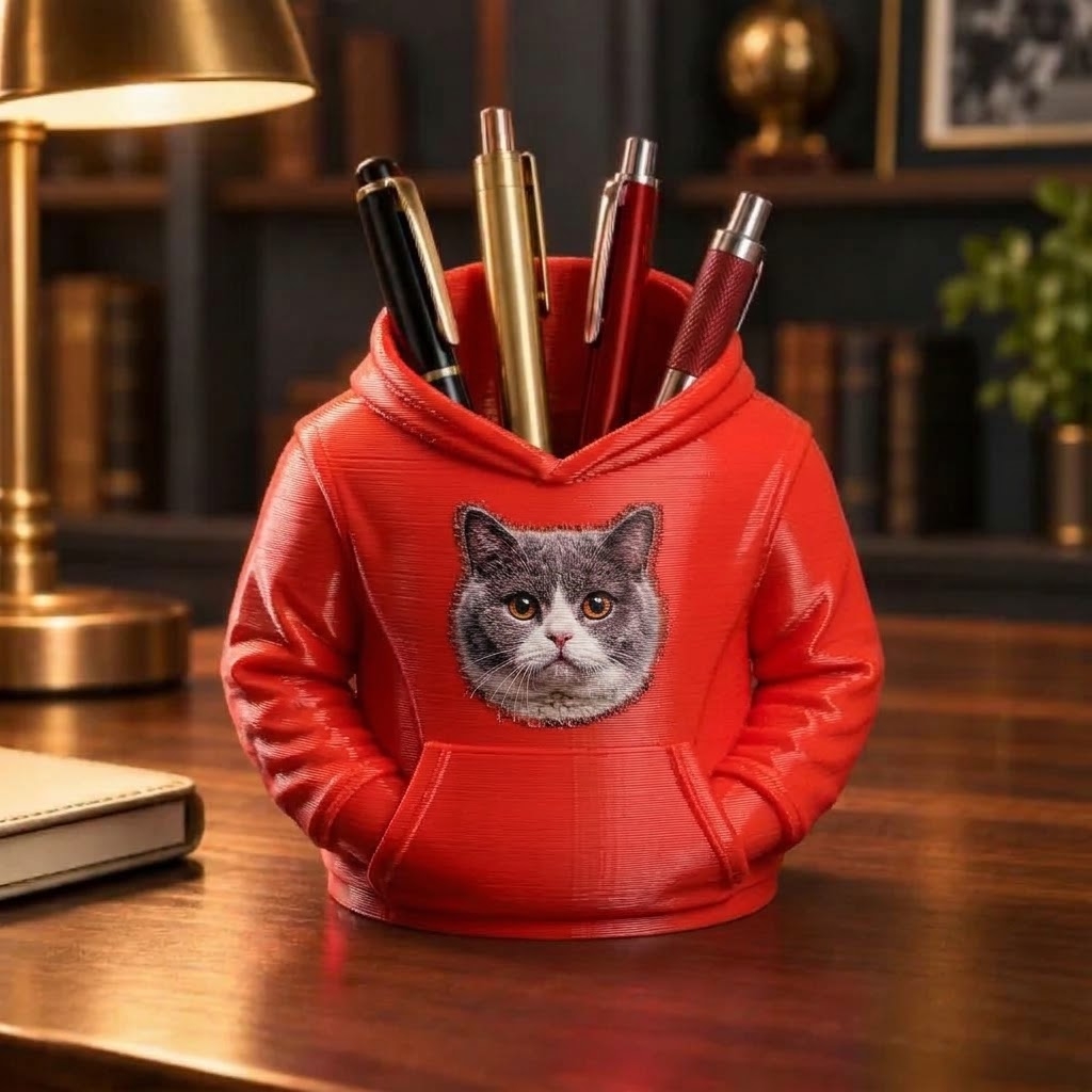 Custom Pet Pen Holders 3D Printed Desk Organizer Cat Dog Lover Owner Gift