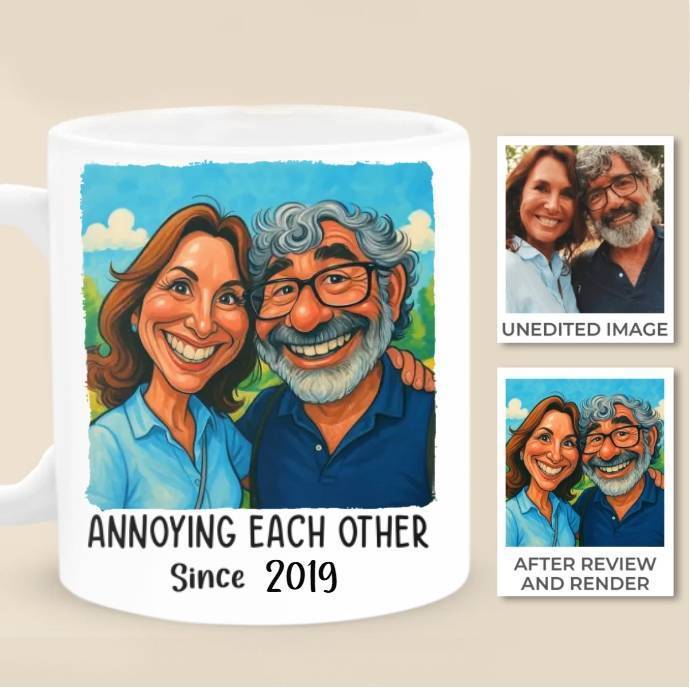 Custom Photo Mug Personalized Anniversary Wedding Gifts For Husband And Wife, Him And Her
