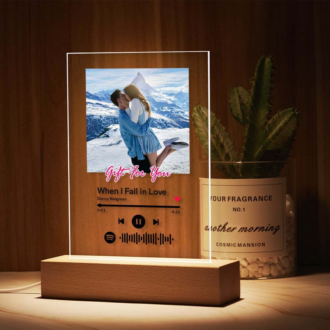 Custom Spotify Code Acrylic Keychain/Plaque/Night Light Engraved Gift For Lover - Bestchristmasgifts
