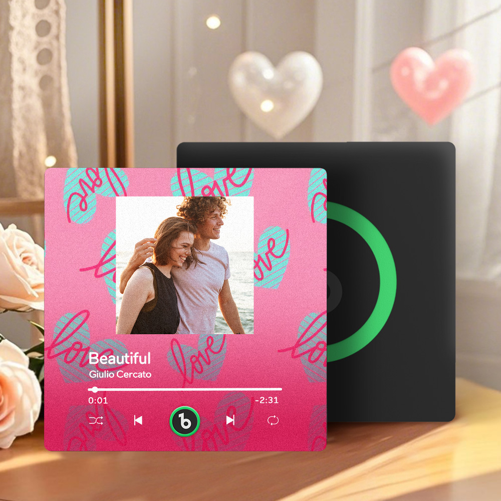 Personalized Music Fridge Magnet Red Love Your Heart Valentine Gift Album Fridge Magnet Music Wall Photo Sticker Music Movement That Can Be Played Gift for Couple - Bestchristmasgifts