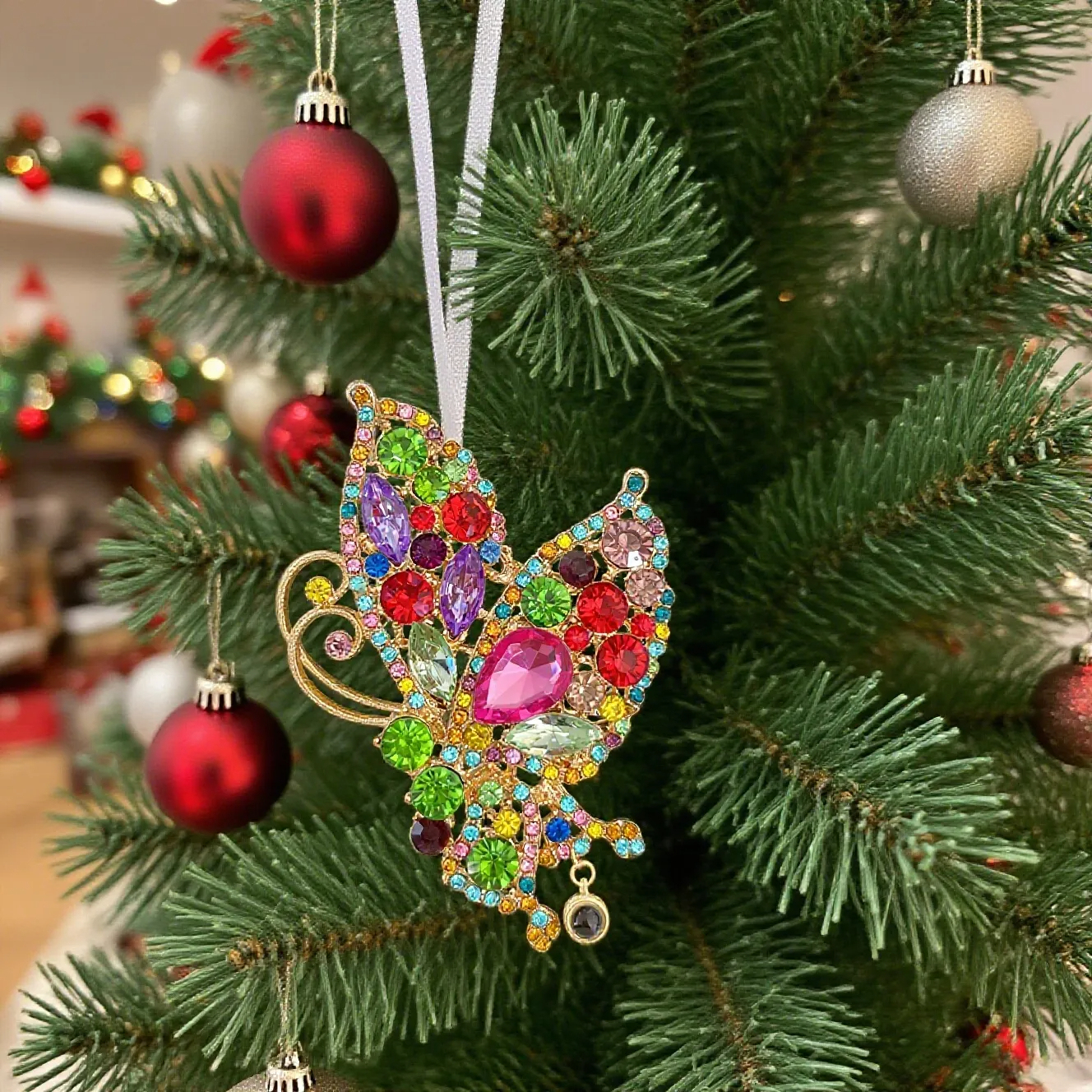 Custom Photo Projection Ornament Hollow Butterfly Projection Pendant Car Decoration Christmas Decoration