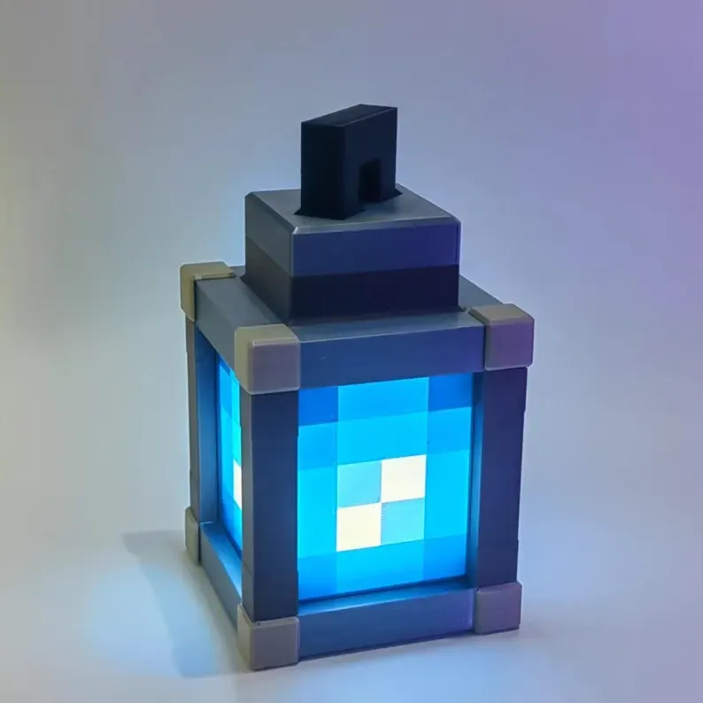 Pixelated Night Light Lantern Chargeable & Bigger- Night Lamp Birthday Gift - Kids Bedroom Decoration - Gamer Room Decor - Christmas Gift
