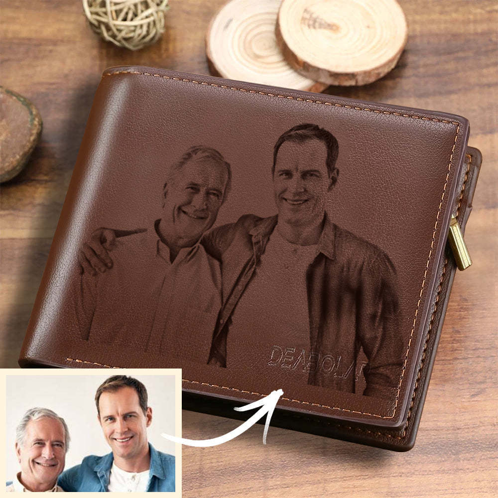 Custom Photo Engraved Wallet Gift For Men Hot Sale Fathers Day Gifts New Dad Gifts
