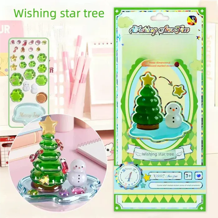 Crystal Jenga-Style 3D Building Stickers – DIY Cute Mini Scenes